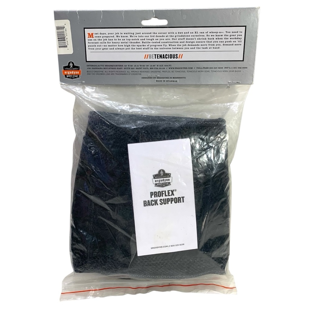 Tenacious Ergodyne Work Gear Proflex Back Supports Black Large 34” - 38” NEW - Picture 4 of 5